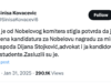 Nobelov komitet prihvatio kandidaturu za mir